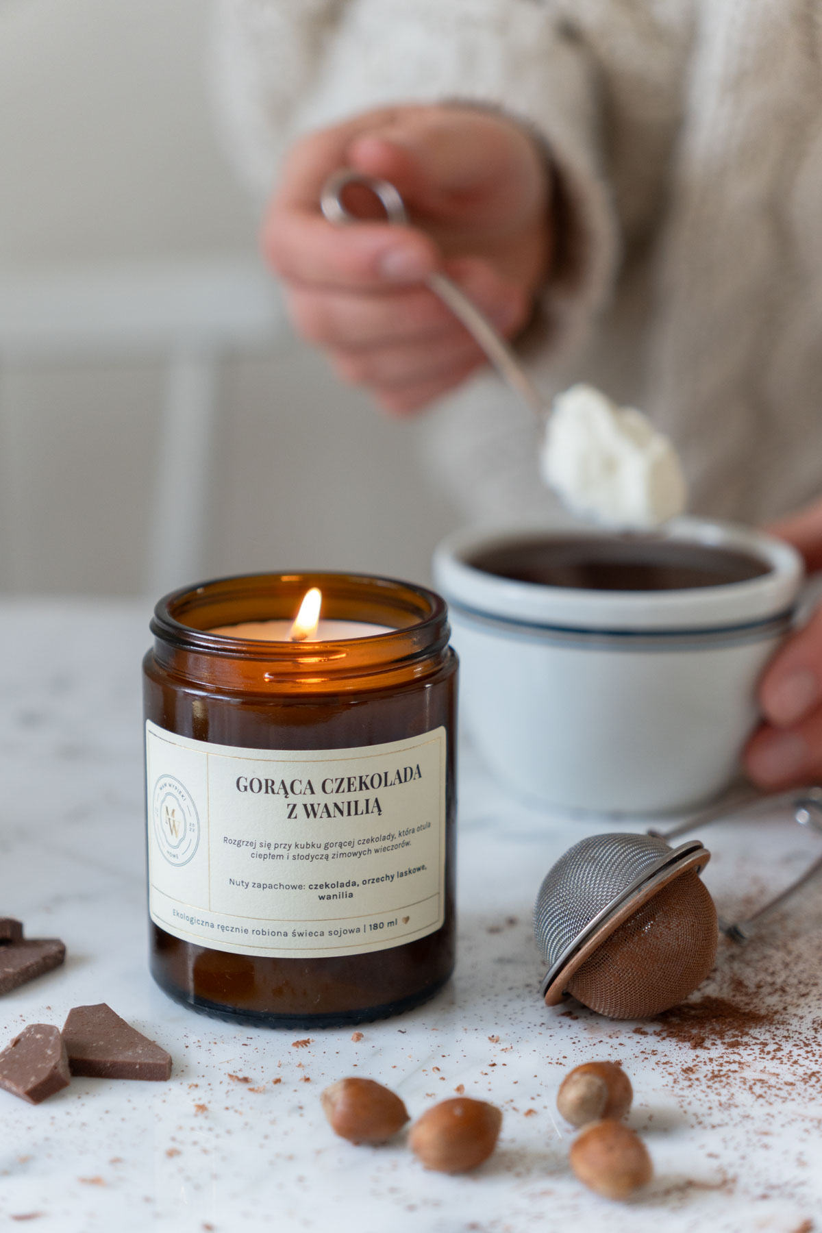 świeca sojowa "gorąca czekolada" 180 ml