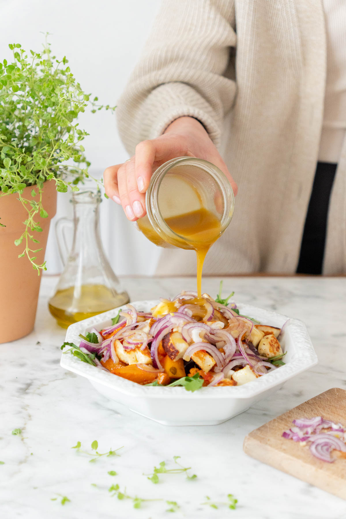 sałatka z pieczoną dynią